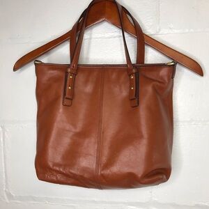 Vera Bradley Brown Gallatin Leather Sagebrush Tote Purse Bag